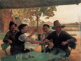 Emile Friant La Discussion politique painting